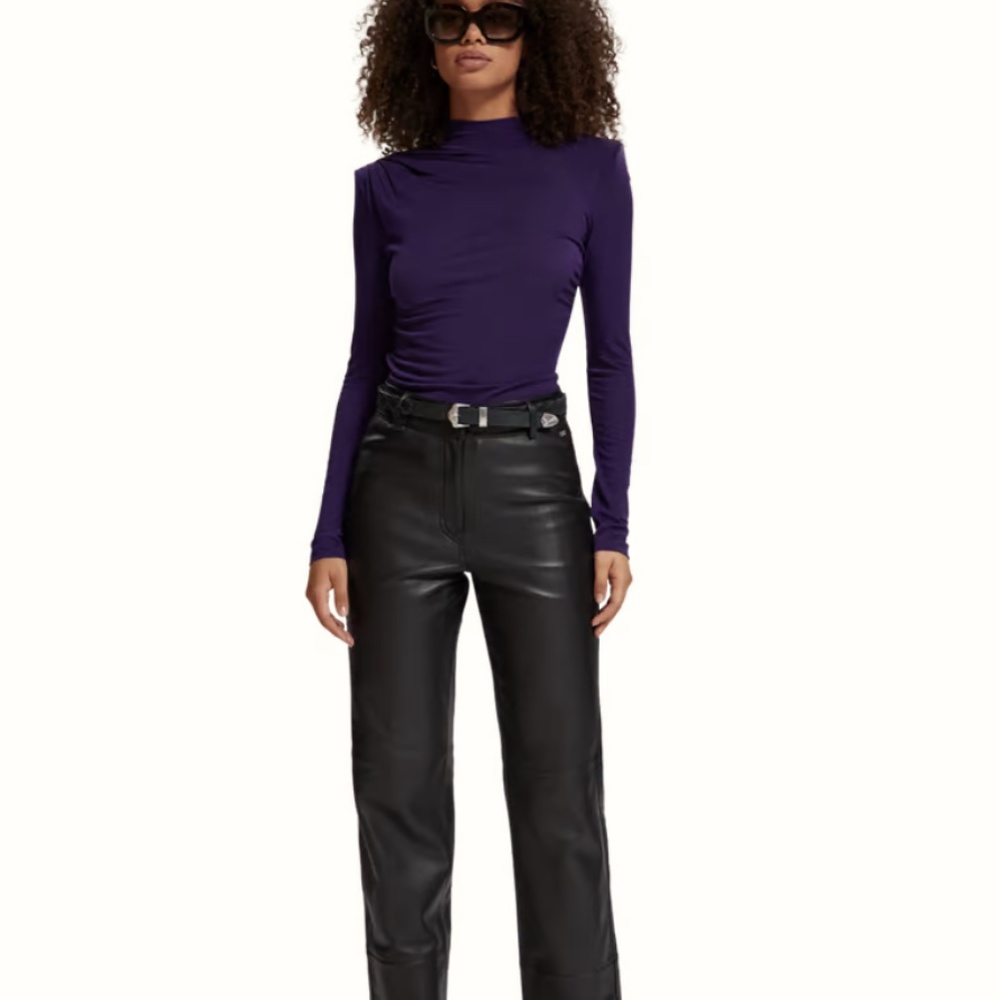 Scotch & Soda Shoulder Pad Mock Neck Top NWT XS